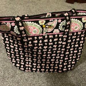 Vera Bradley Vera Tote Pink Elephants